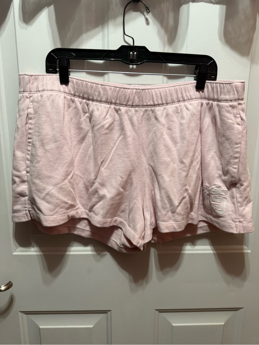 Hollister Light Pink Cotton Terry Shorts with Logo Size XL